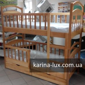 Двоповерхове ліжко Каріна СП з нижніми бортами